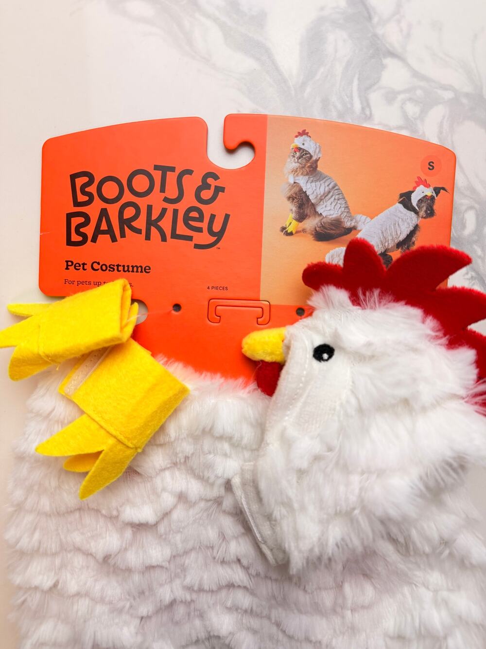Boots & Barkley Chicken Pet Costume Small White Halloween Dog Cat NWT Complete
